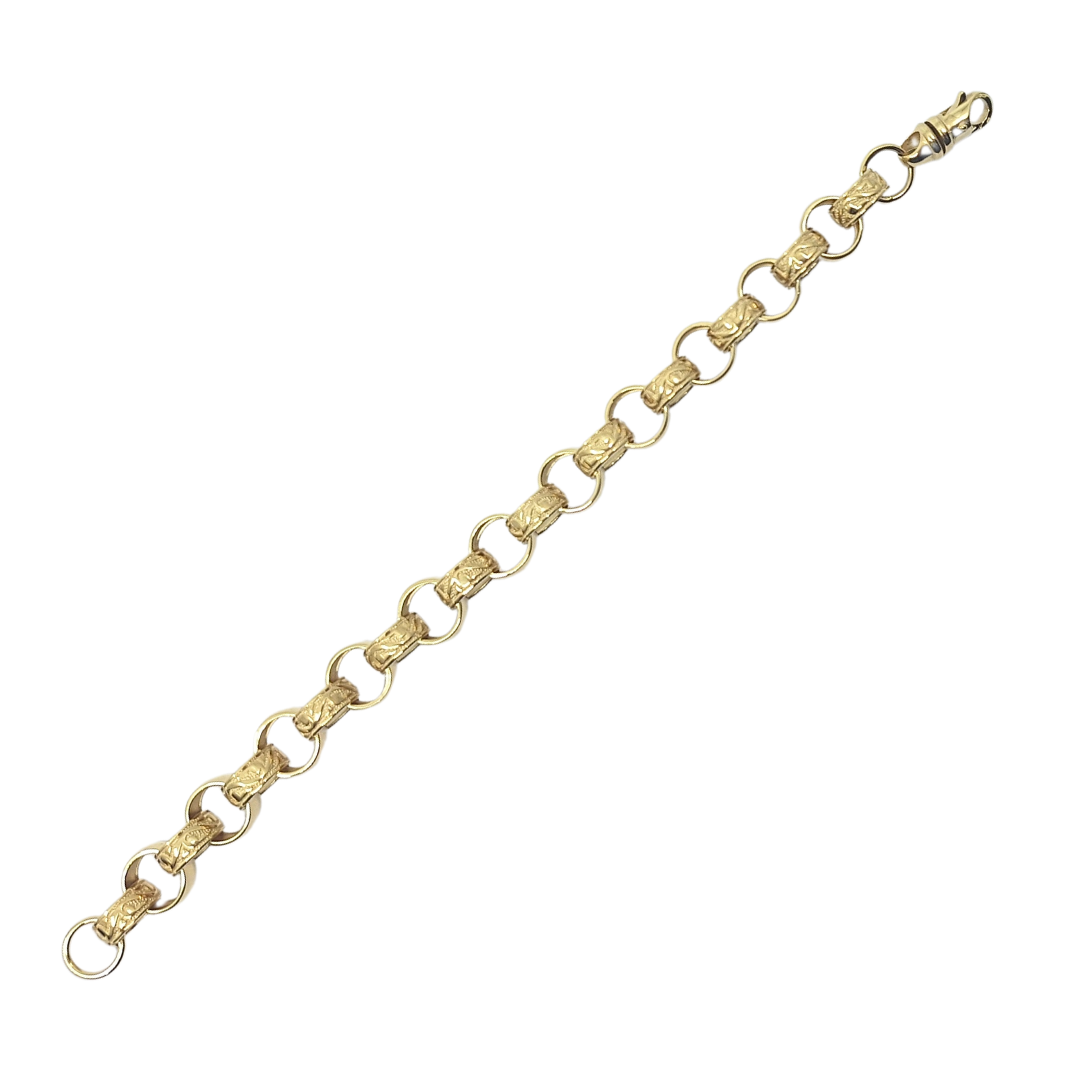 9ct Yellow Gold Belcher Bracelet 8"