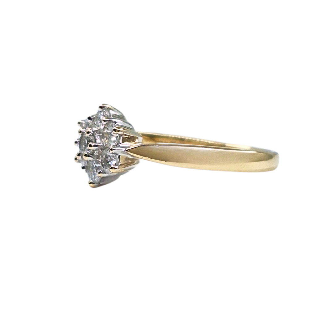 9ct Yellow Gold Diamond Cluster Ring 0.50ct
