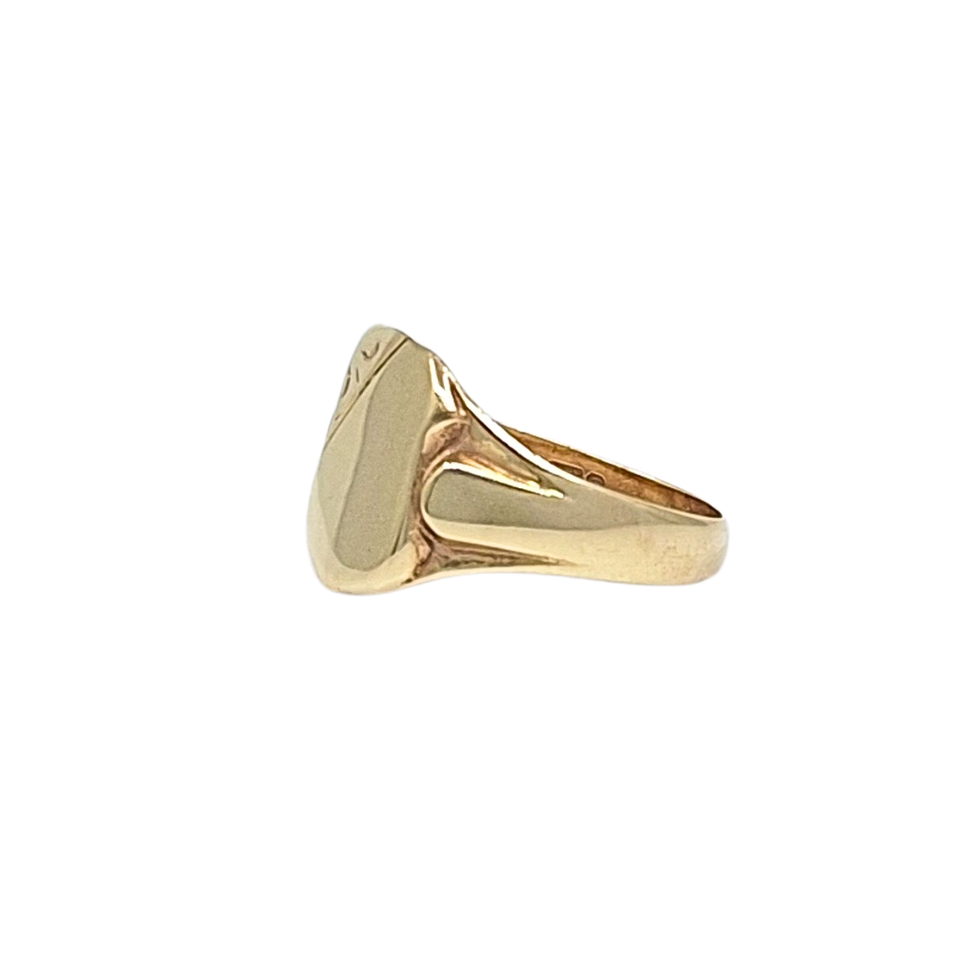 9ct Yellow Gold Shield Signet Ring