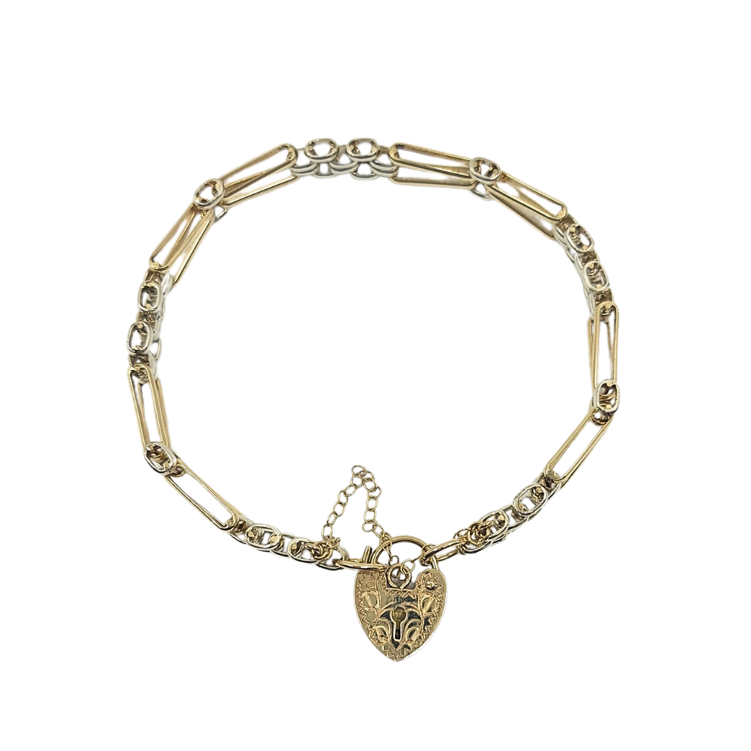 9ct Two Colour Gate Bracelet 7"