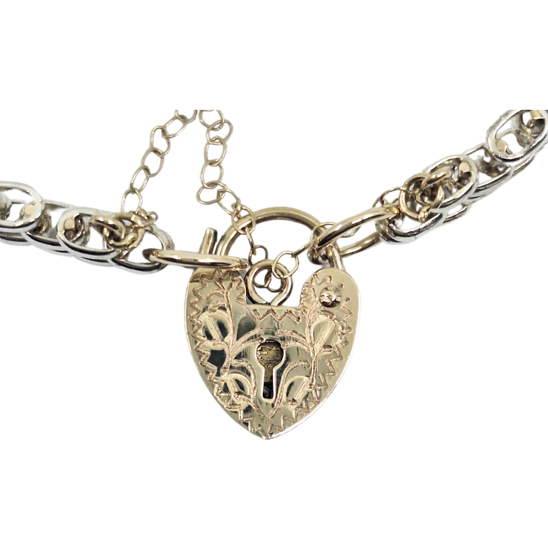9ct Two Colour Gate Bracelet 7"