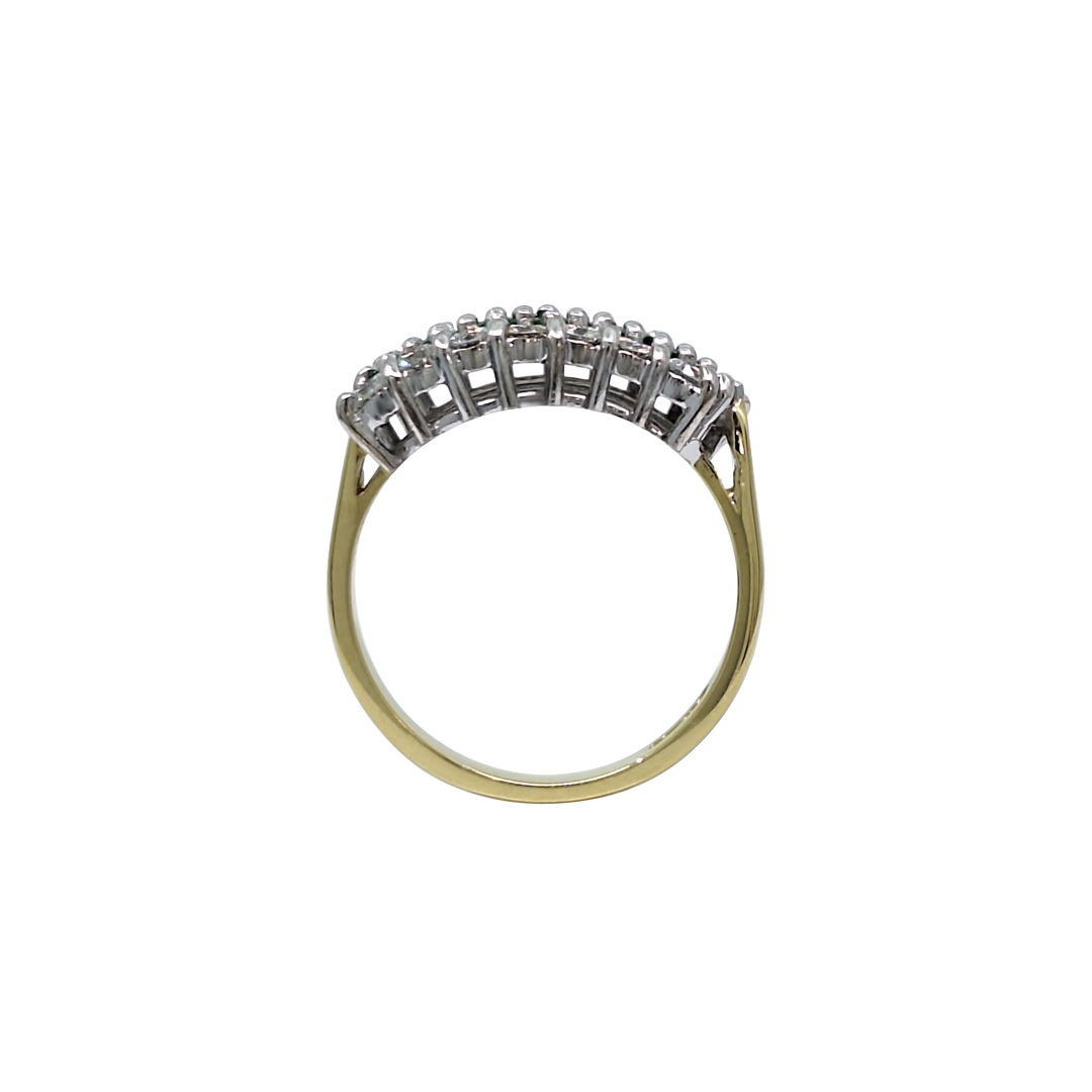 18ct Yellow Gold Emerald & Diamond Band Ring