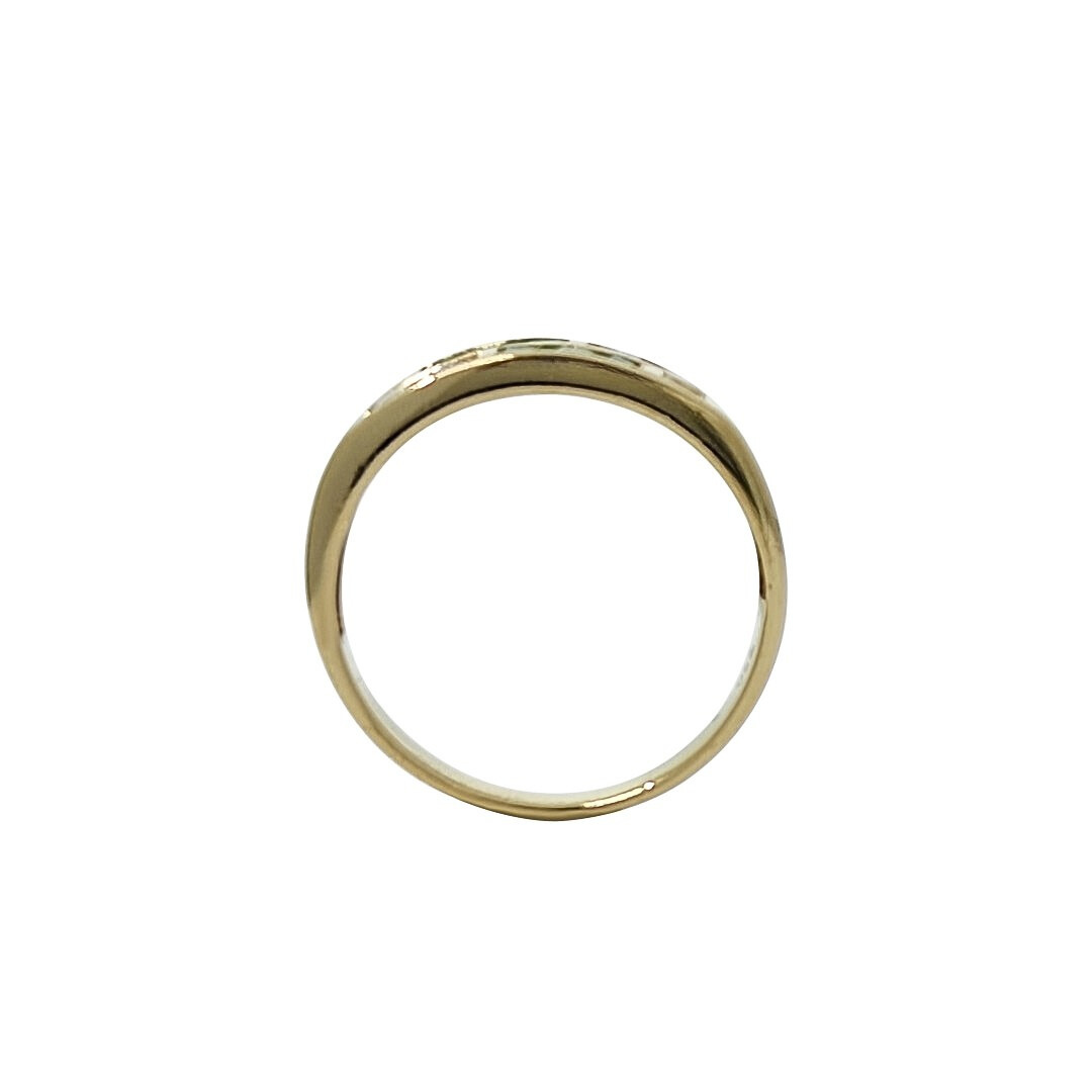 18ct Yellow Gold Emerald & Diamond Band Ring