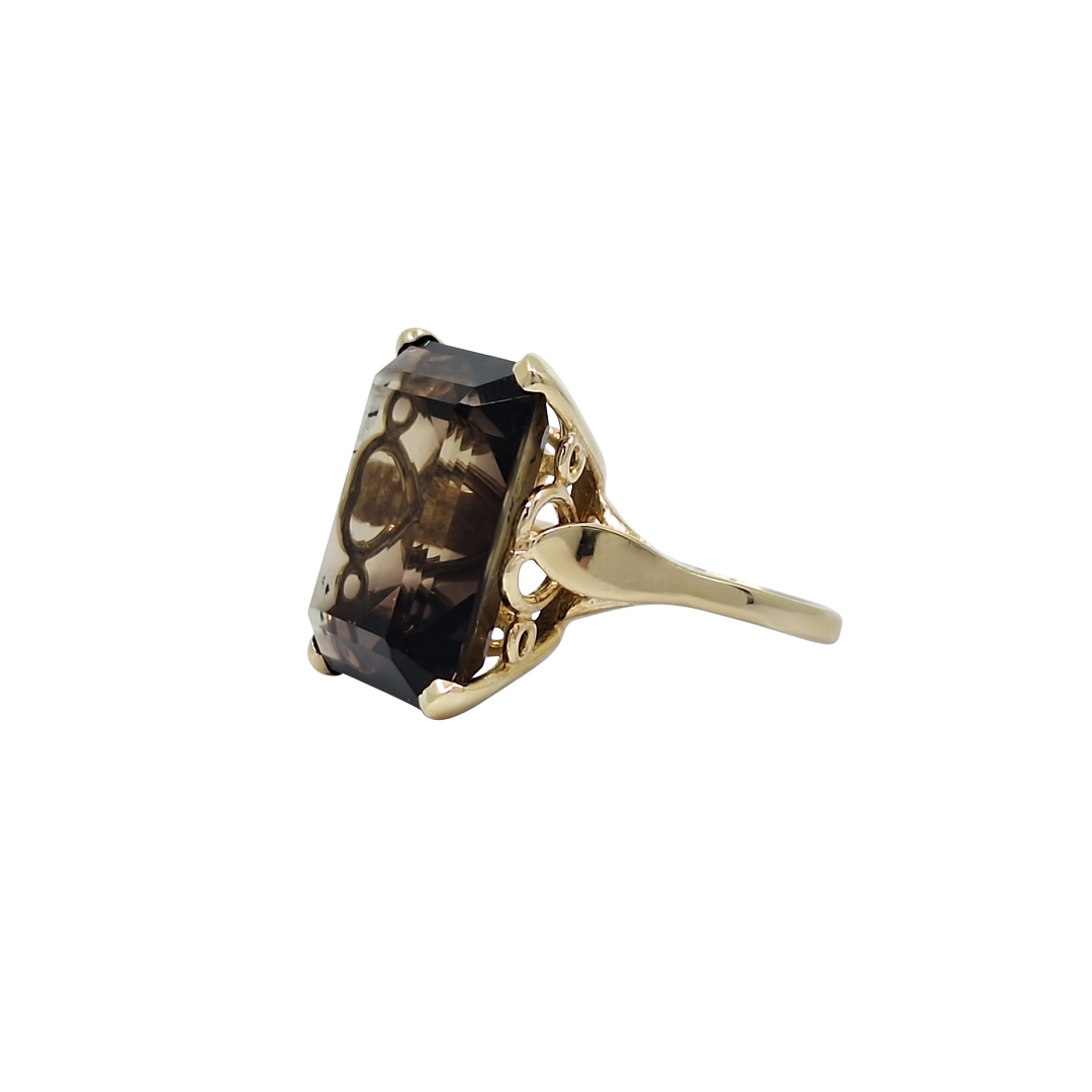 9ct Yellow Gold Smoky Quartz Ring