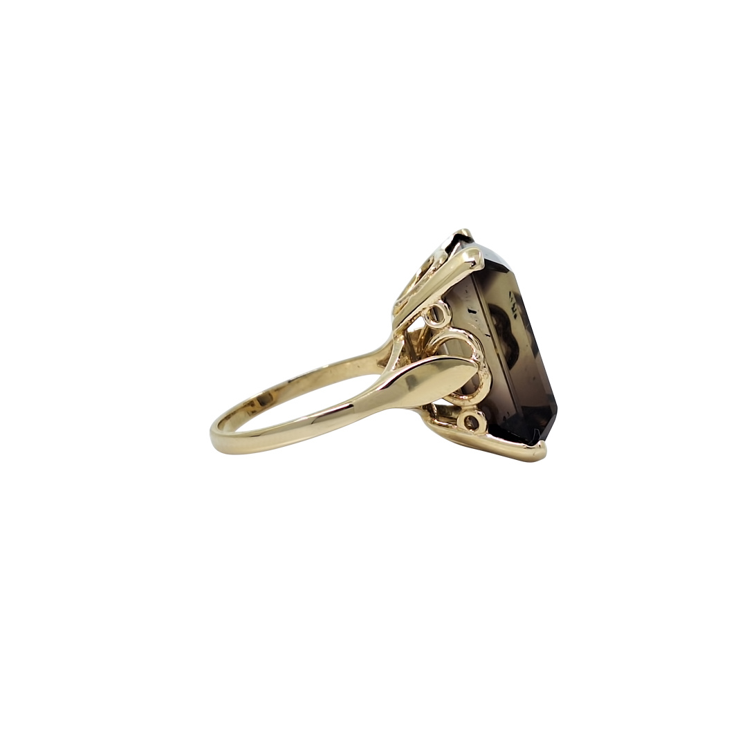 9ct Yellow Gold Smoky Quartz Ring
