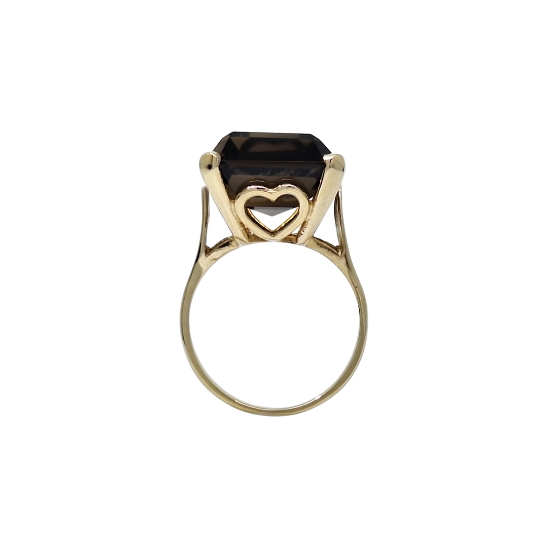 9ct Yellow Gold Smoky Quartz Ring