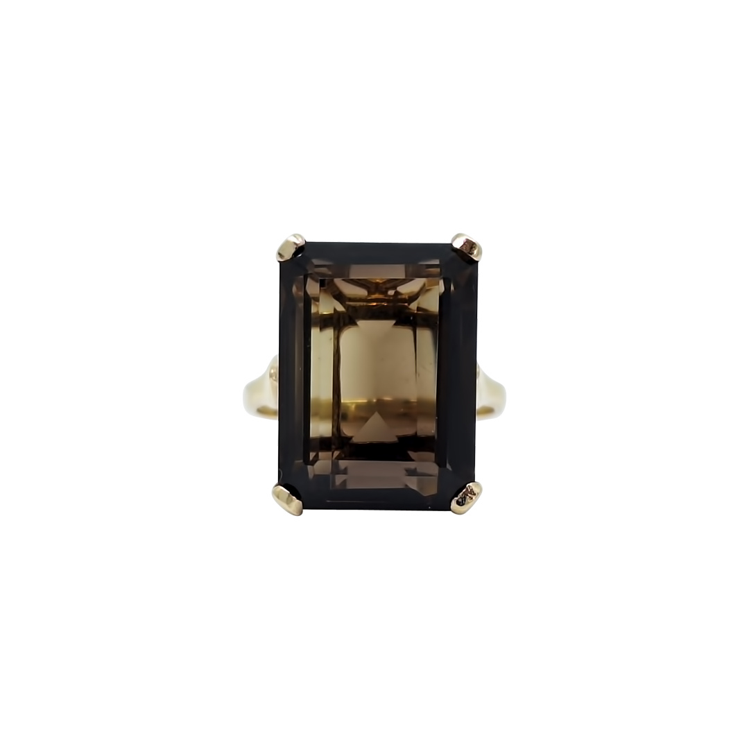 9ct Yellow Gold Smoky Quartz Ring
