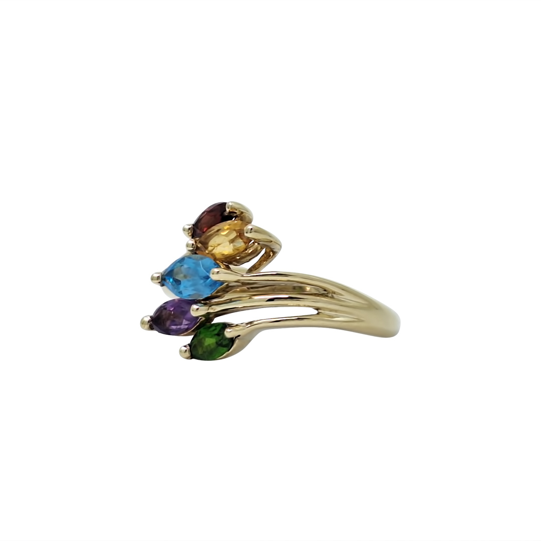 9ct Yellow Gold Multi Gemstone Ring