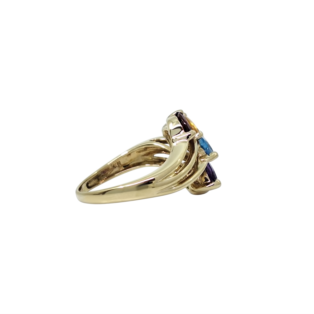 9ct Yellow Gold Multi Gemstone Ring