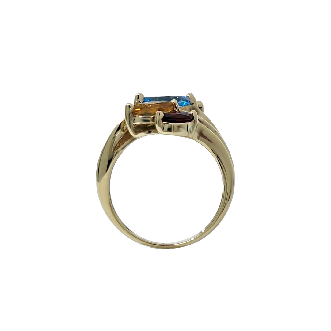 9ct Yellow Gold Multi Gemstone Ring