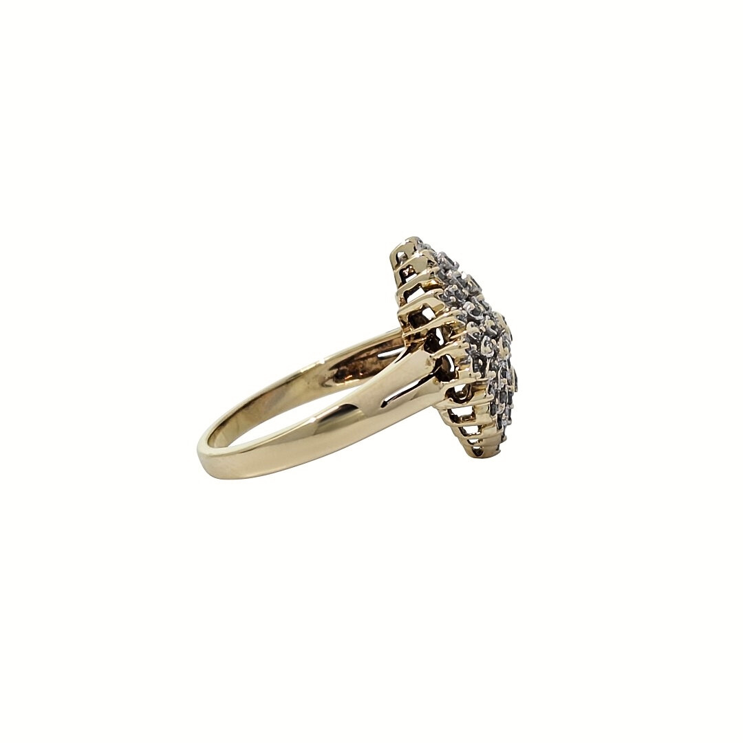 9ct Yellow Gold Diamond Cluster Ring