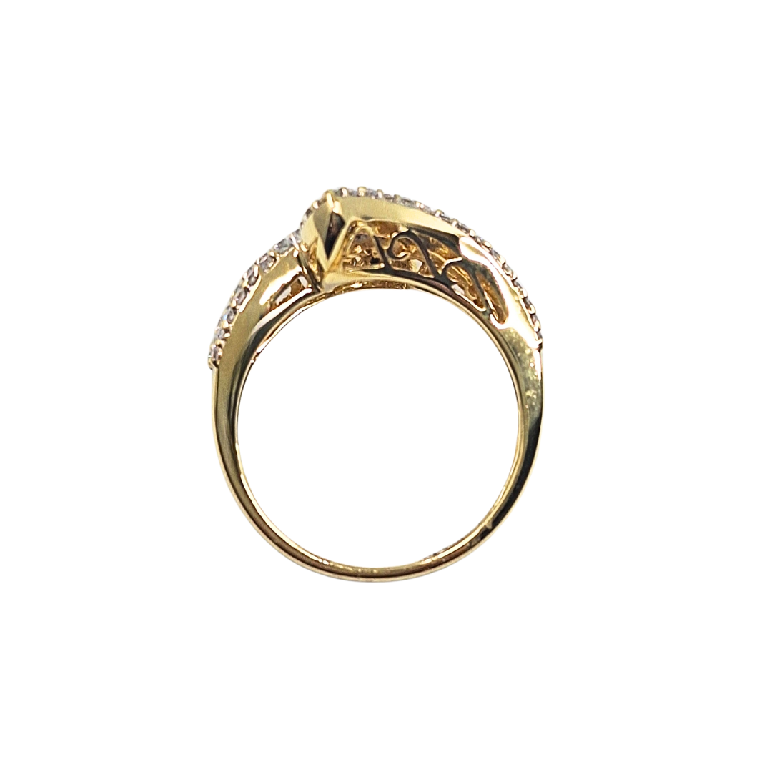 18ct Yellow Gold Diamond Fancy Crossover Ring