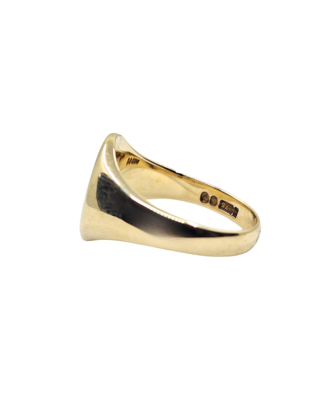 9ct Yellow Gold Star Engraved Signet Ring