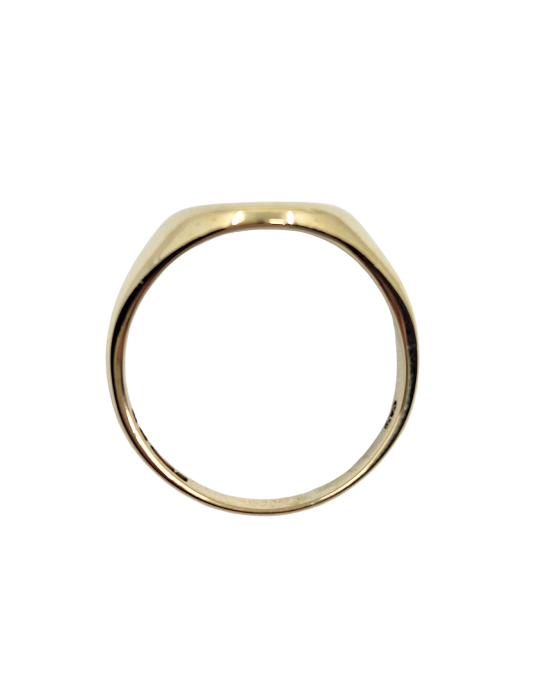 9ct Yellow Gold Star Engraved Signet Ring