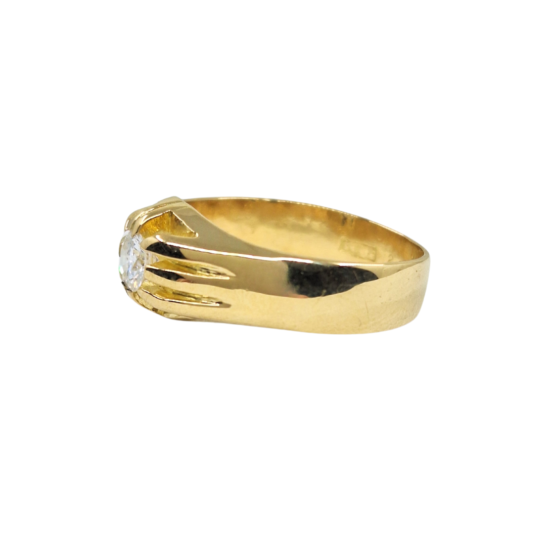 18ct Yellow Gold Gypsy Set Diamond Solitaire Ring