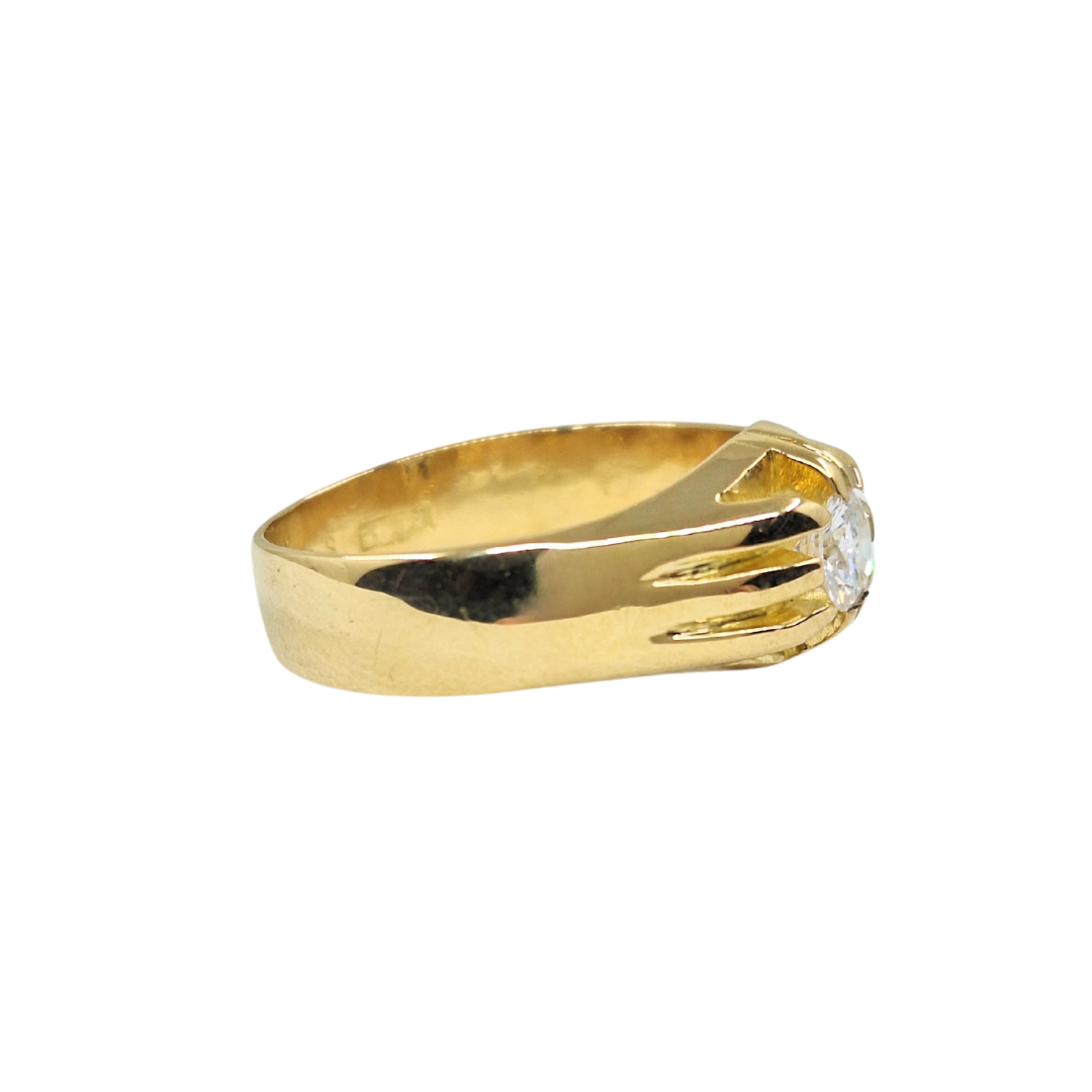 18ct Yellow Gold Gypsy Set Diamond Solitaire Ring