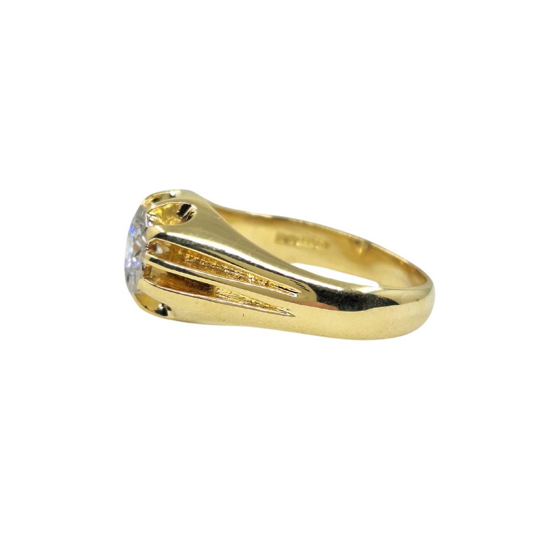 18ct Yellow Gold Gypsy Set Diamond Solitaire Ring