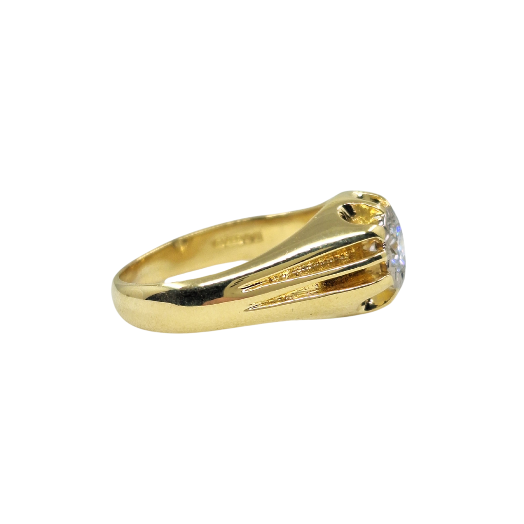 18ct Yellow Gold Gypsy Set Diamond Solitaire Ring