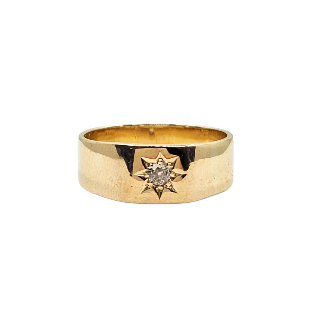 18ct Yellow Gold Star Set Diamond Band Ring