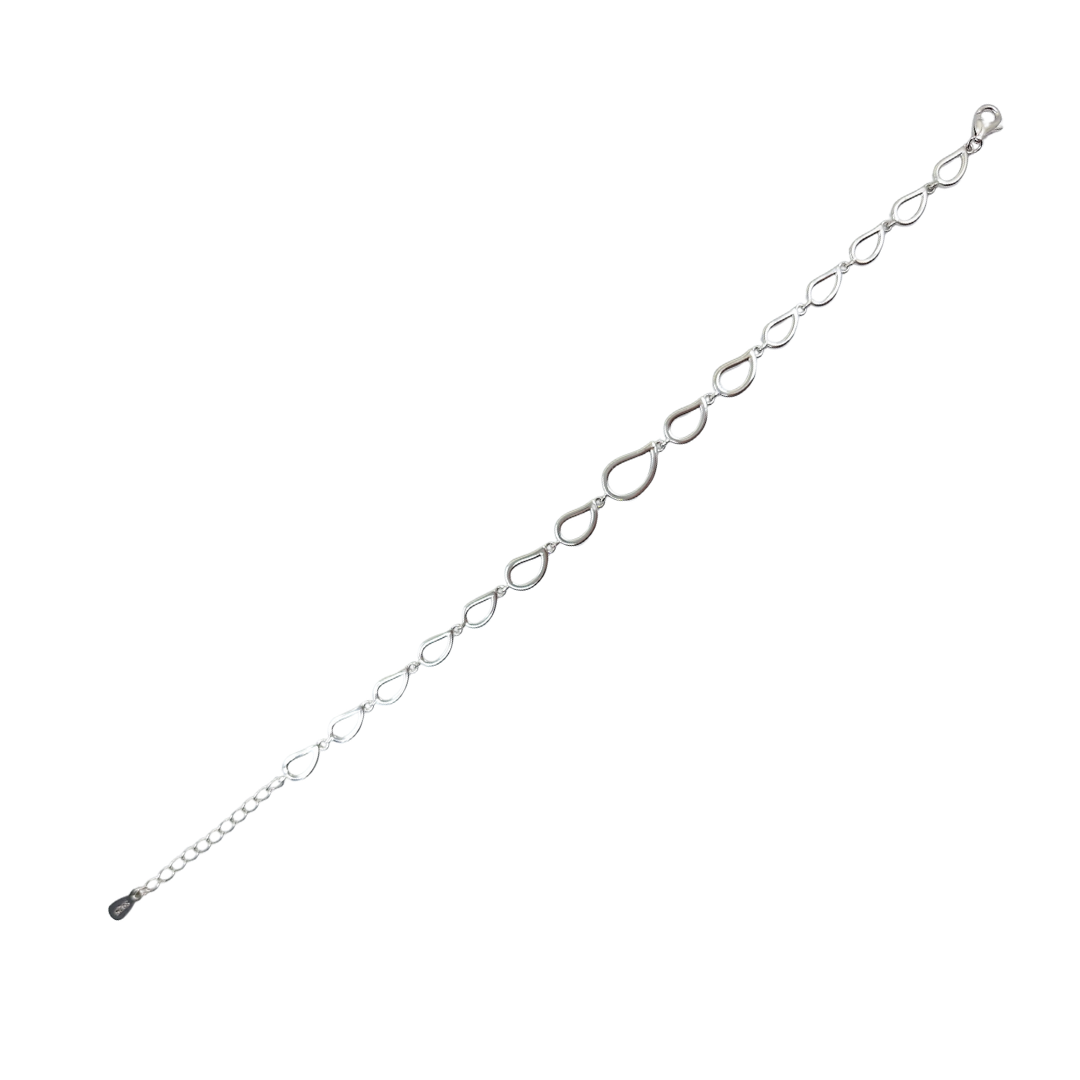Silver Teardrop Link Bracelet