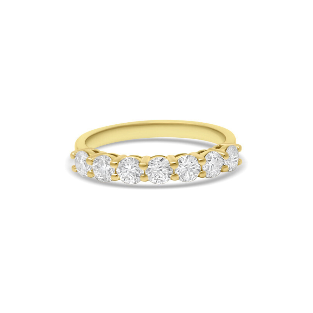 Yellow Gold Ethical Diamond Claw Set Eternity Ring 0.75ct