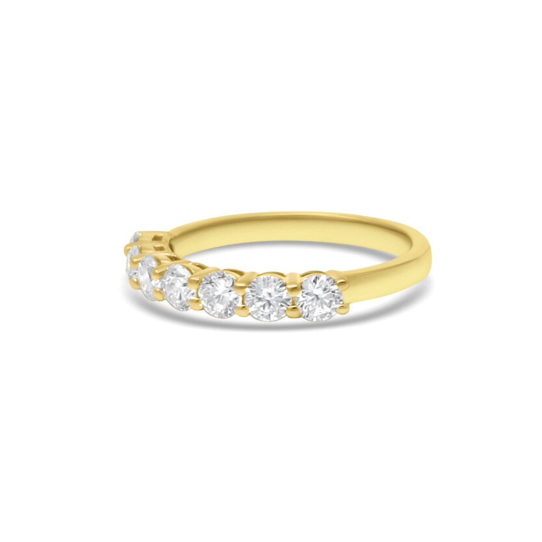 Yellow Gold Ethical Diamond Claw Set Eternity Ring 0.75ct