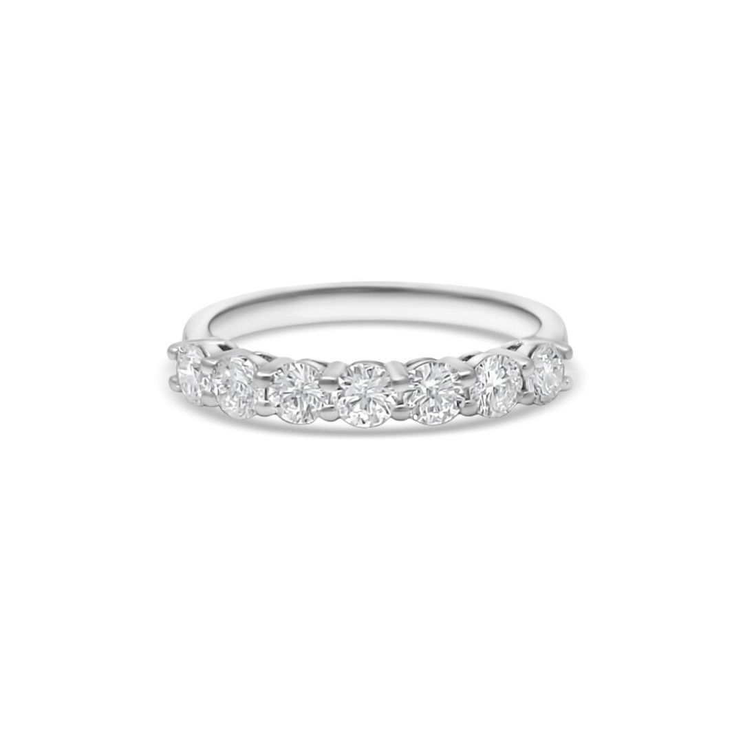 White Gold Ethical Diamond Claw Set Eternity Ring 0.75ct