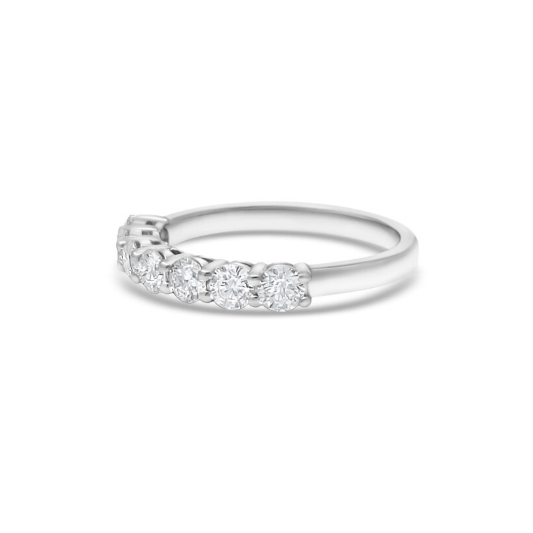 White Gold Ethical Diamond Claw Set Eternity Ring 0.75ct