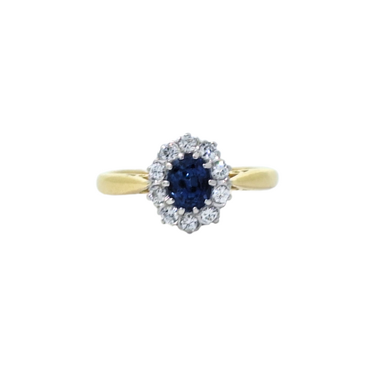 18ct Yellow Gold Sapphire & Diamond Ring
