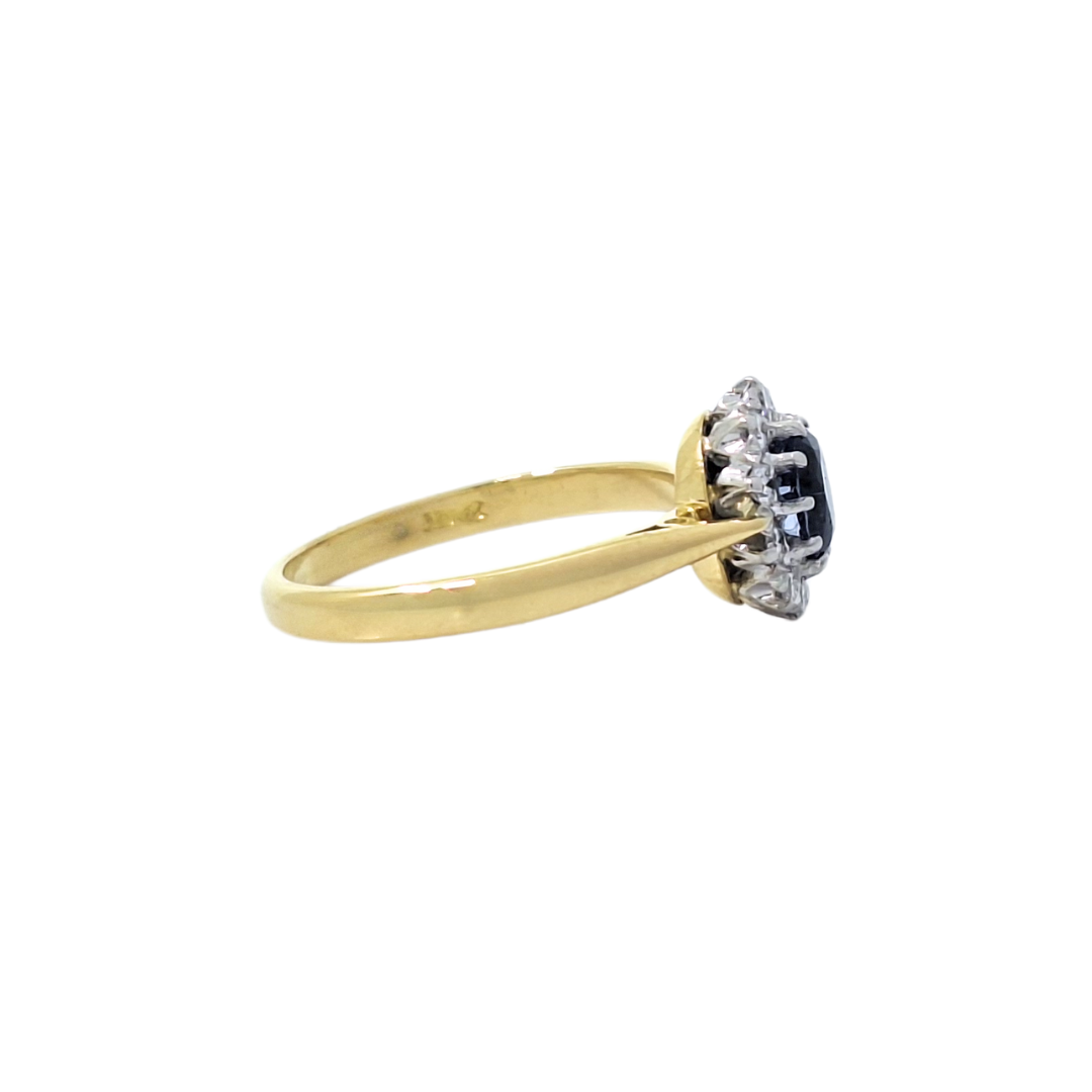 18ct Yellow Gold Sapphire & Diamond Ring
