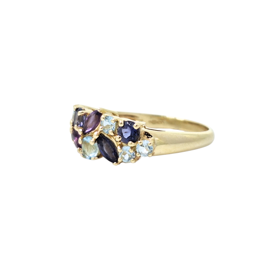9ct Yellow Gold Multi Gemstone Band Ring