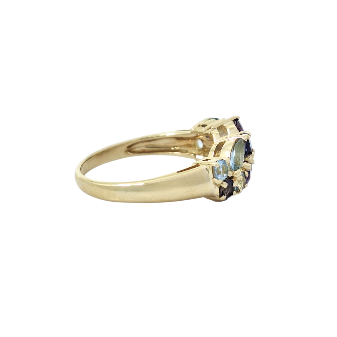 9ct Yellow Gold Multi Gemstone Band Ring