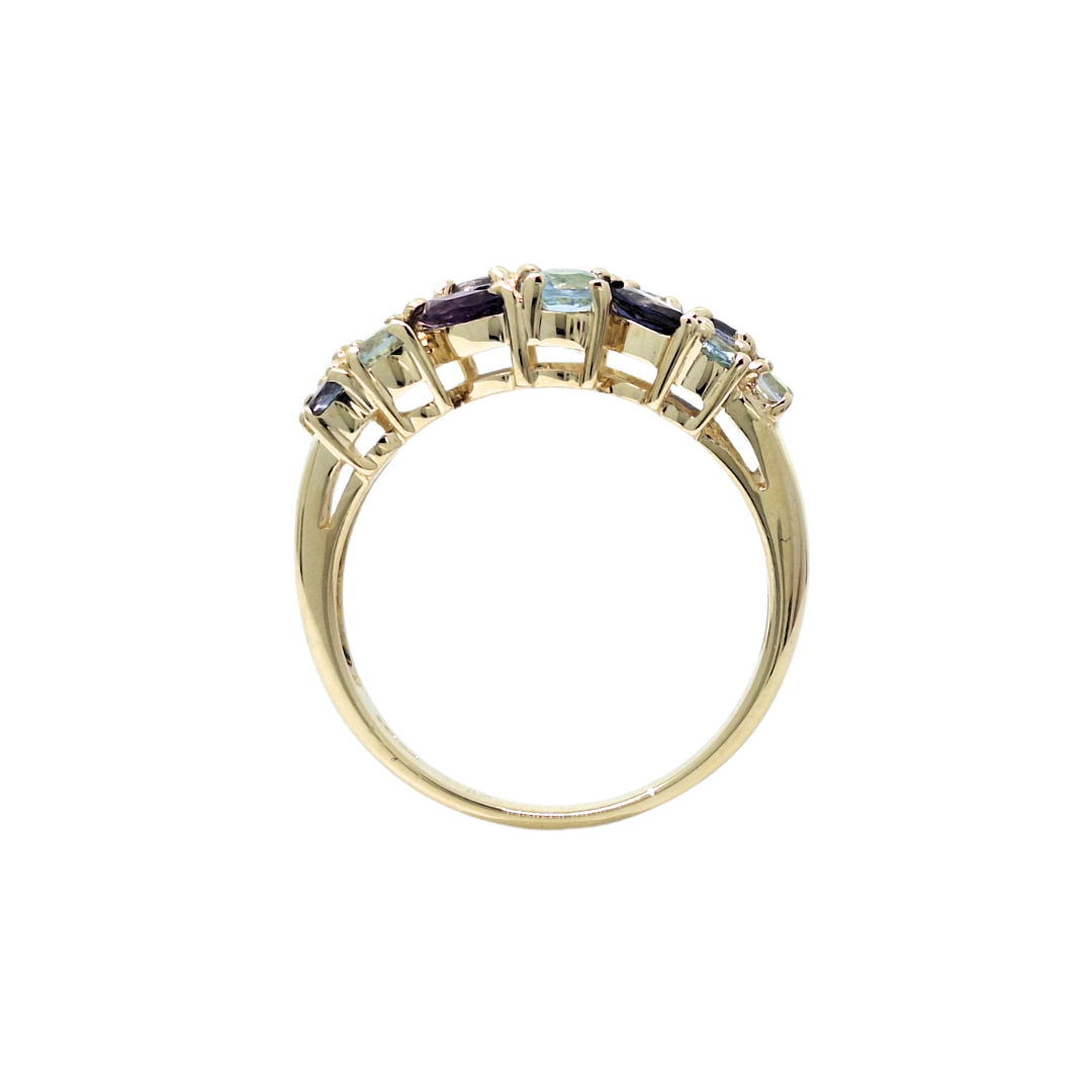 9ct Yellow Gold Multi Gemstone Band Ring