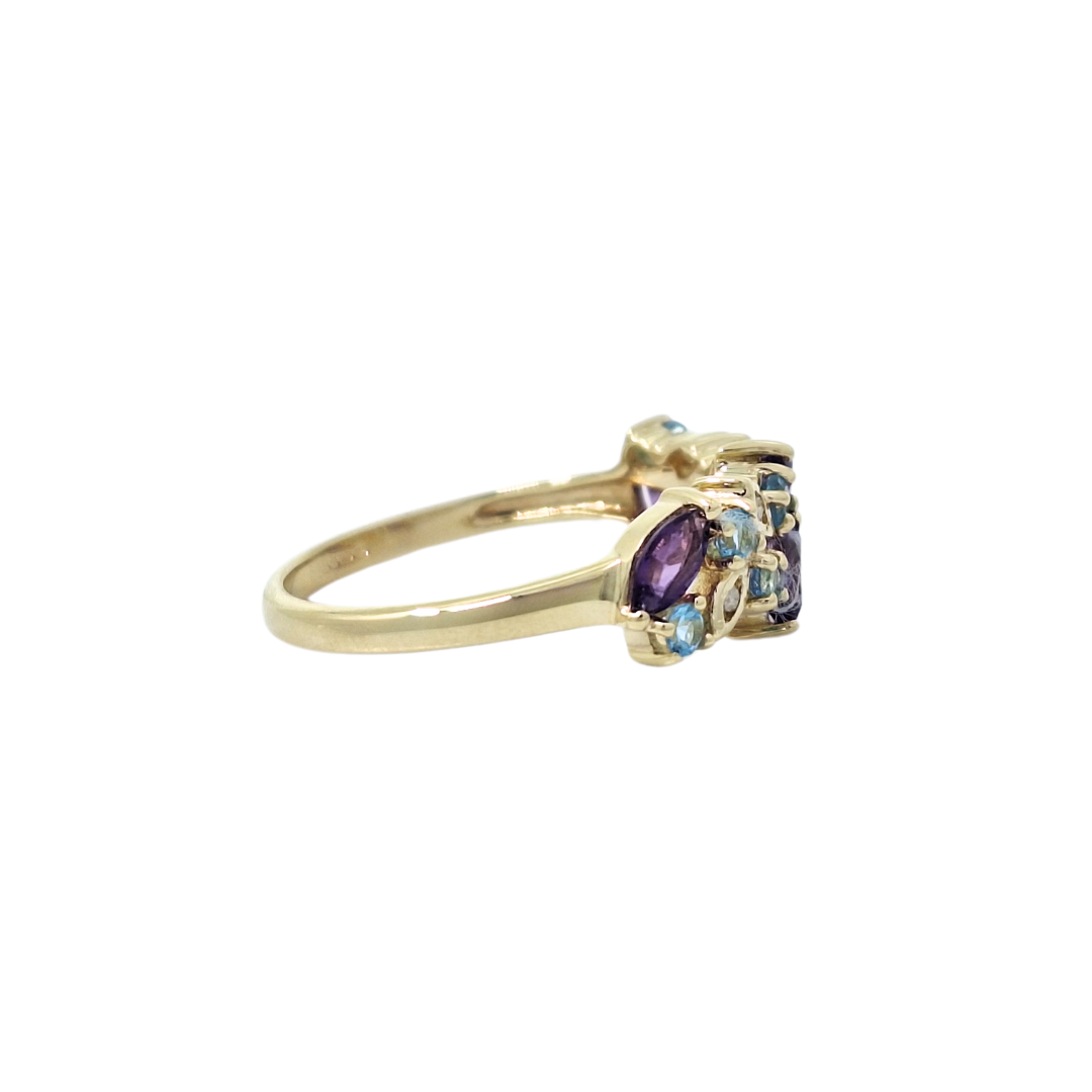 9ct Yellow Gold Multi Gemstone Ring