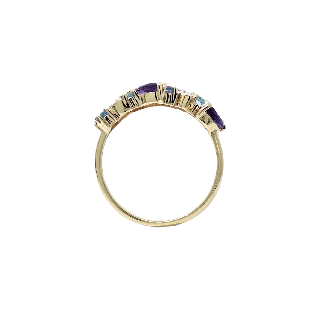 9ct Yellow Gold Multi Gemstone Ring