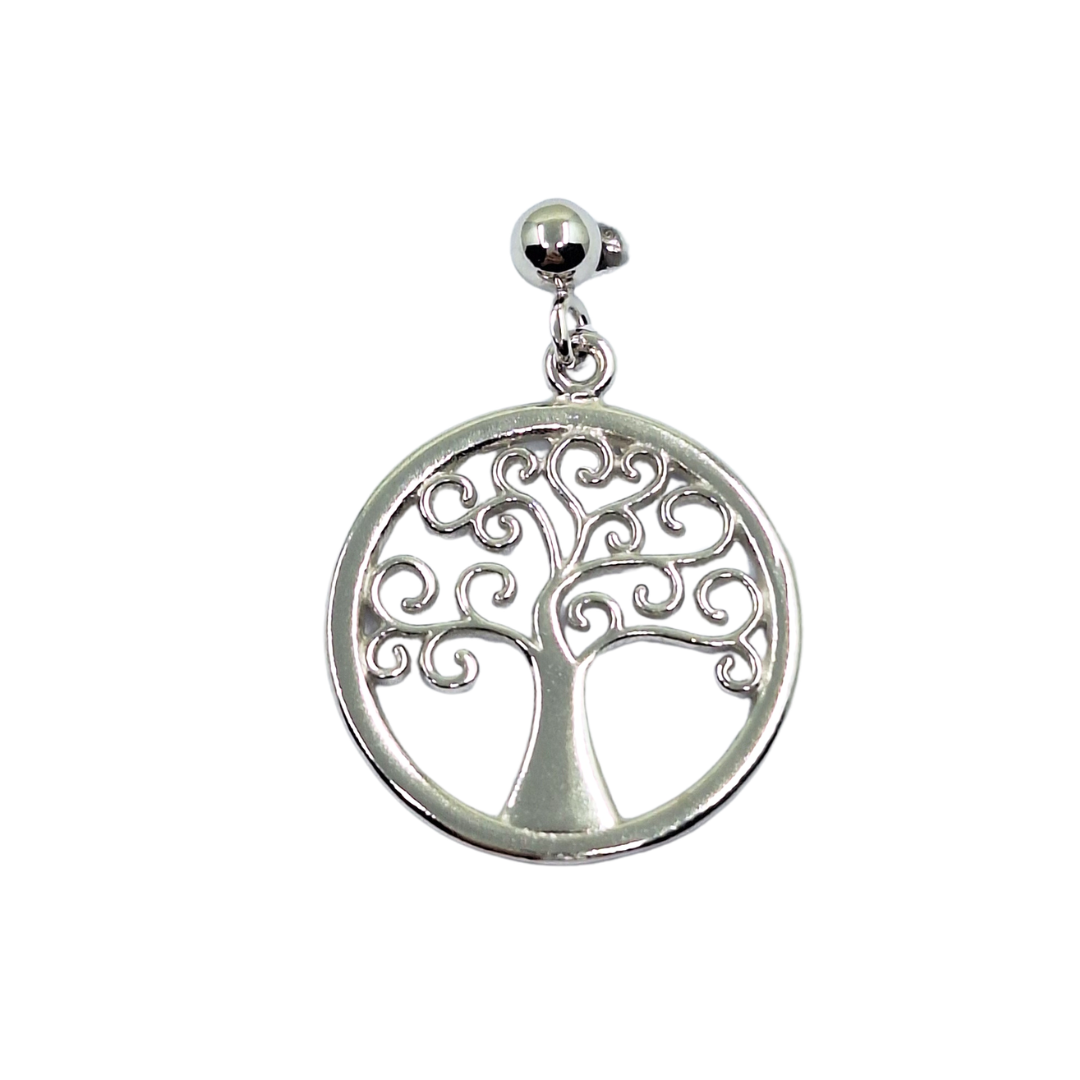Silver Tree Of Life Drop Earrings