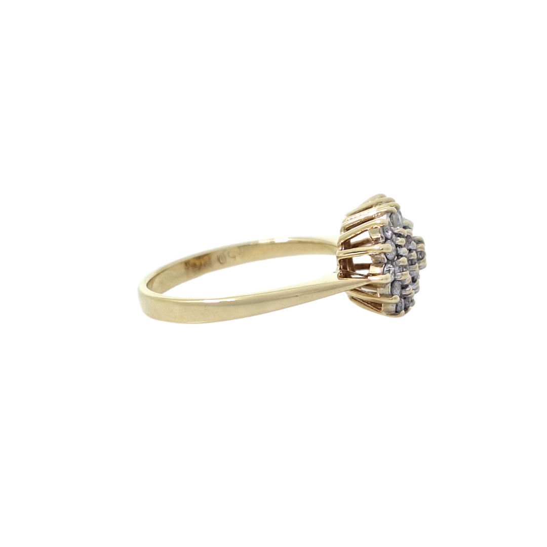 9ct Yellow Gold Diamond Cluster Ring 0.50ct