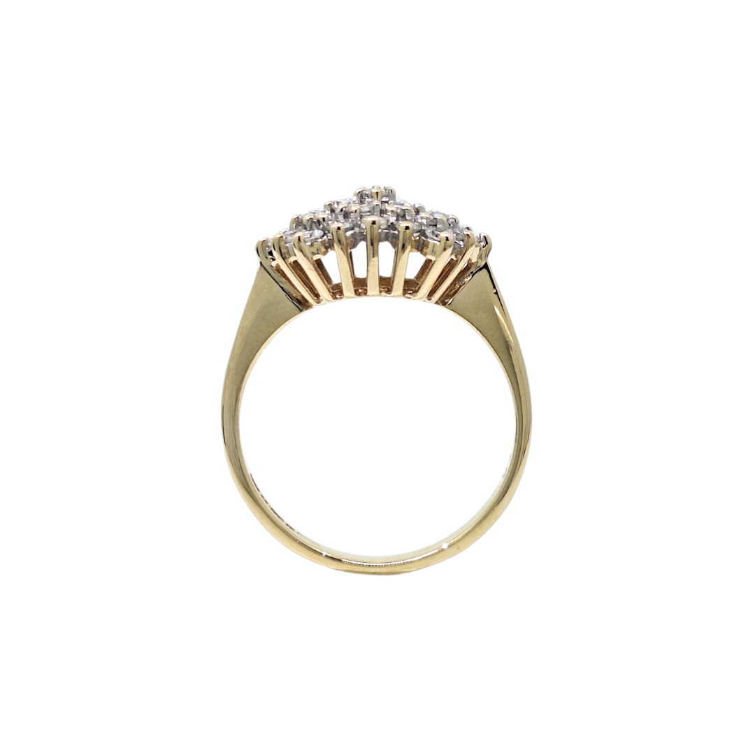 9ct Yellow Gold Diamond Cluster Ring 0.50ct