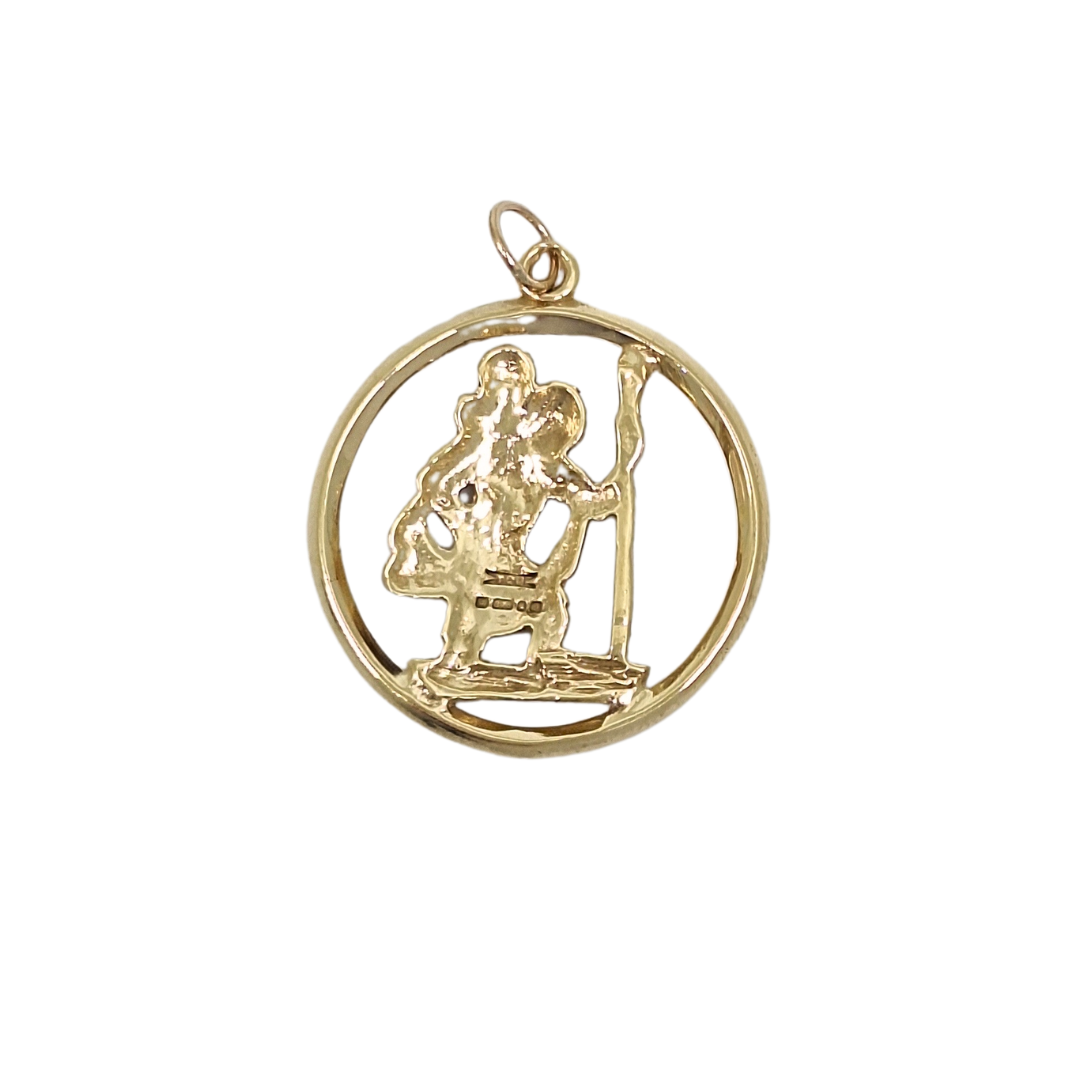 9ct Yellow Gold St Christopher Pendant