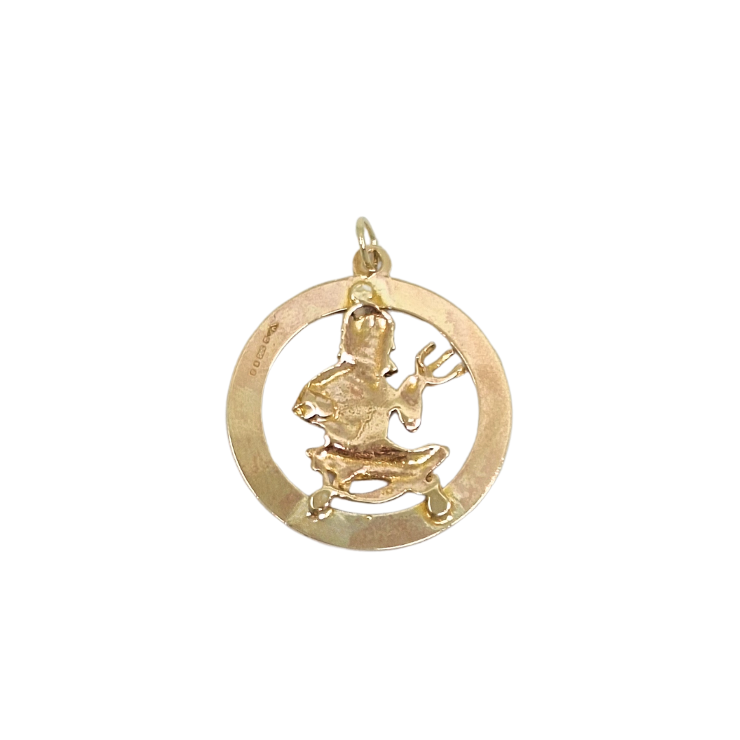 9ct Yellow Gold Poseidon Pendant