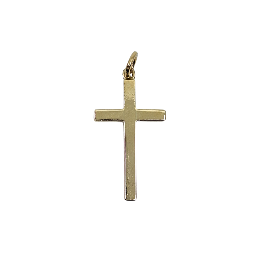 9ct Yellow Gold Plain Solid Cross Pendant