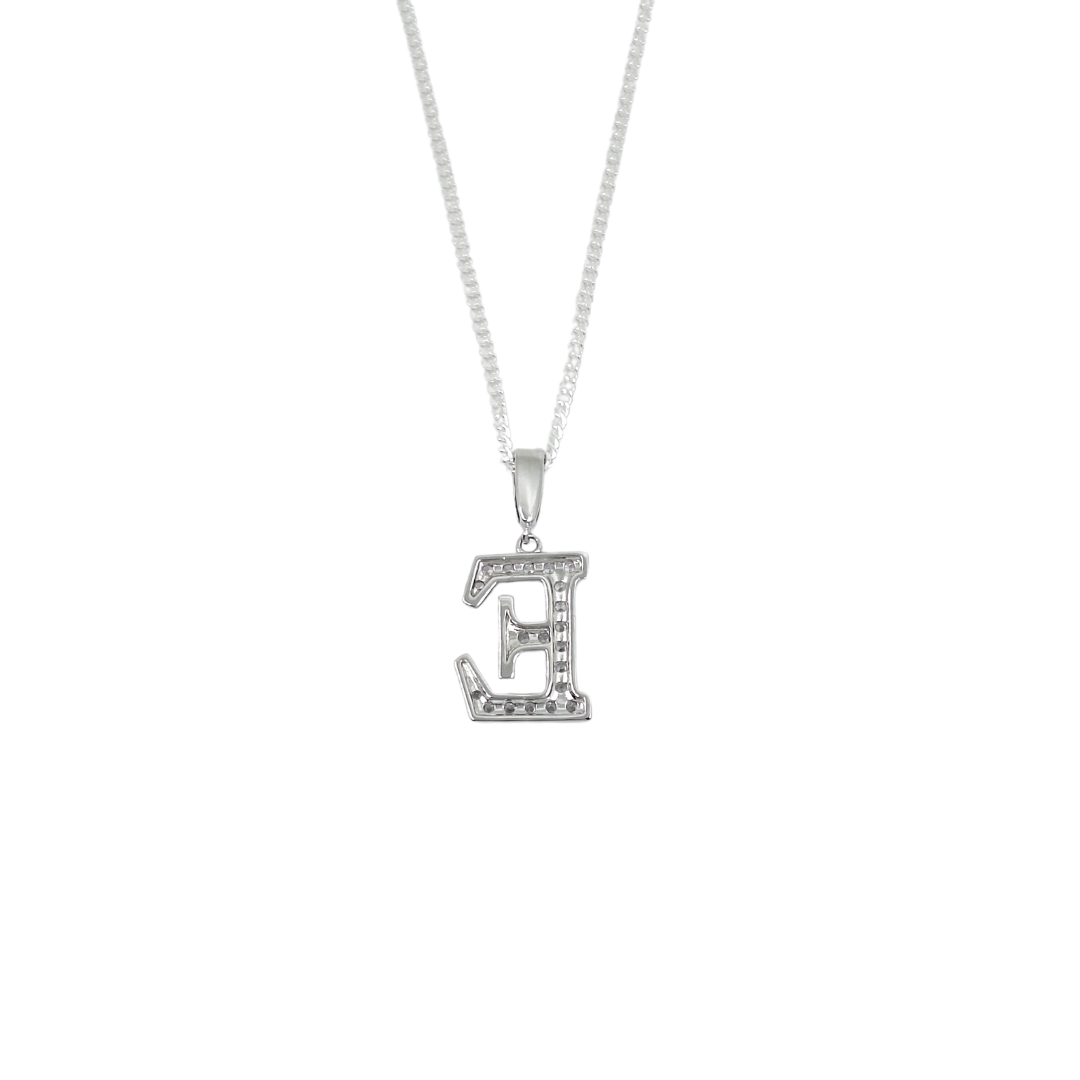 Silver & CZ Initial E Pendant