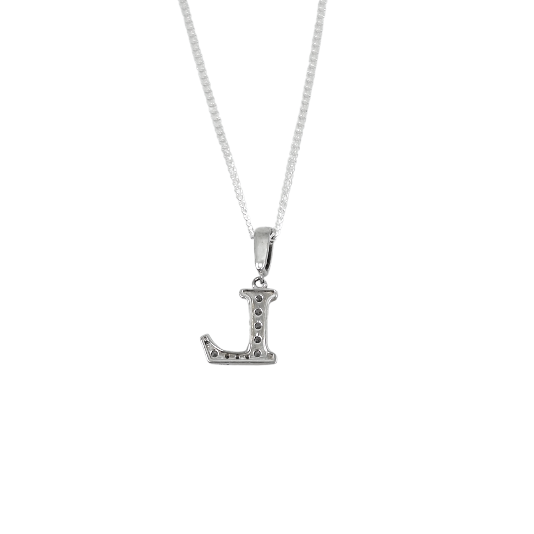 Silver & CZ Initial L Pendant