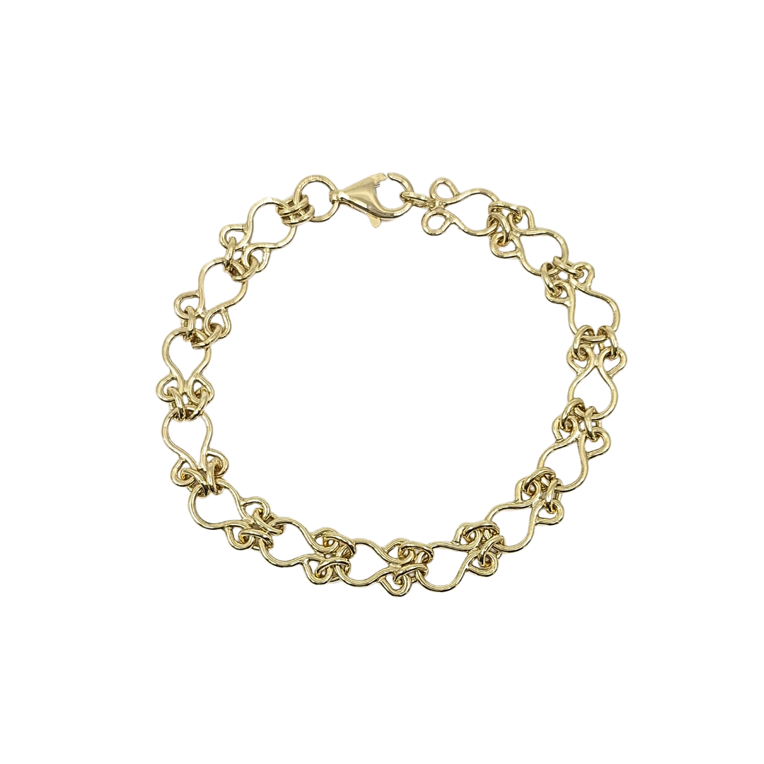 9ct Yellow Gold Fancy Link Bracelet 7.5"