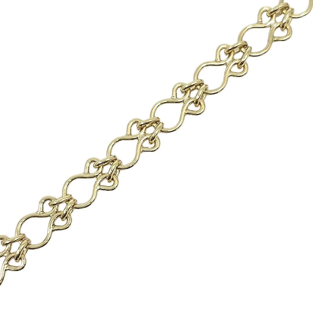 9ct Yellow Gold Fancy Link Bracelet 7.5"