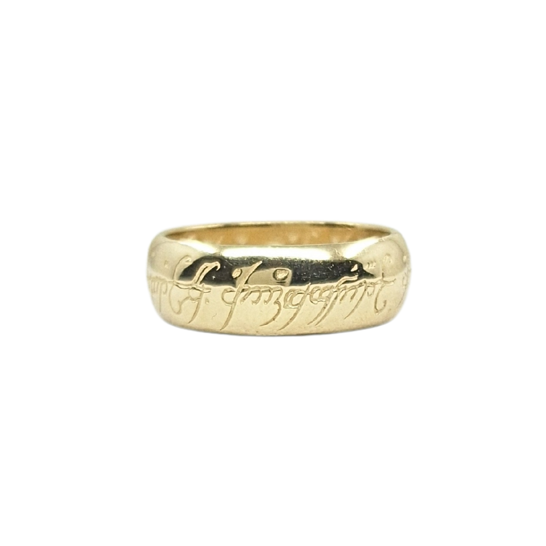 9ct Yellow Gold Lord Of The Rings Band Ring