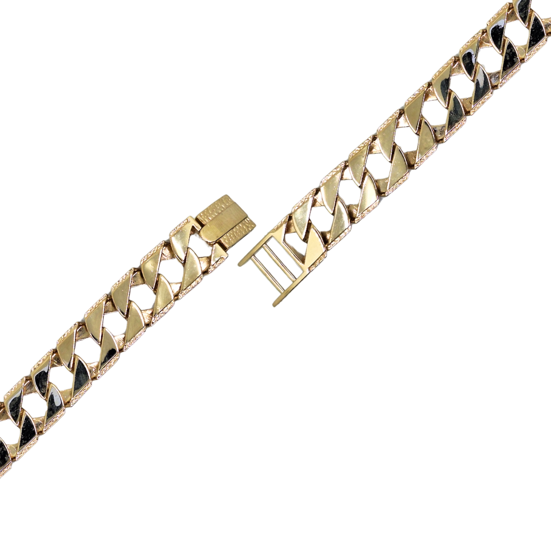 9ct Yellow Gold Cast Curb Bracelet 8.5"