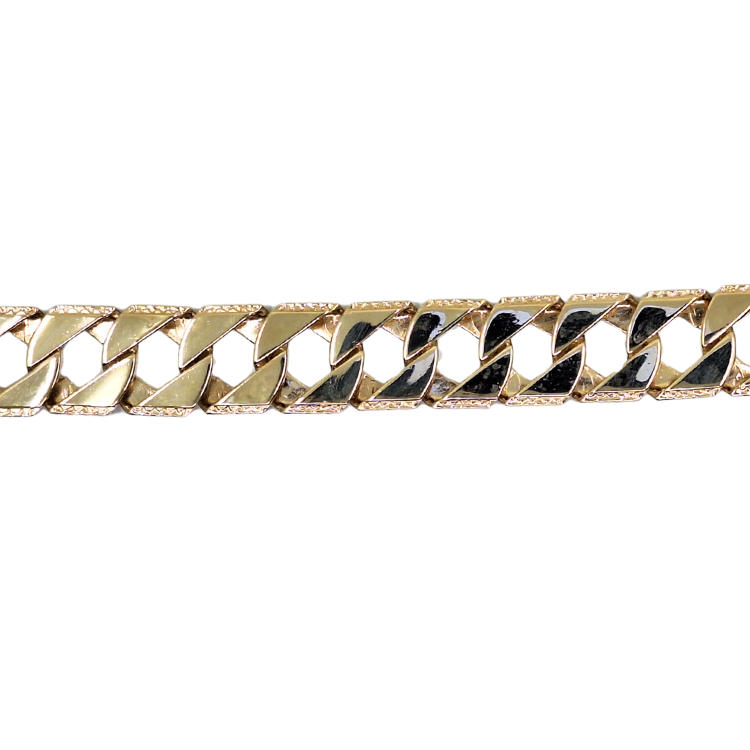 9ct Yellow Gold Cast Curb Bracelet 8.5"