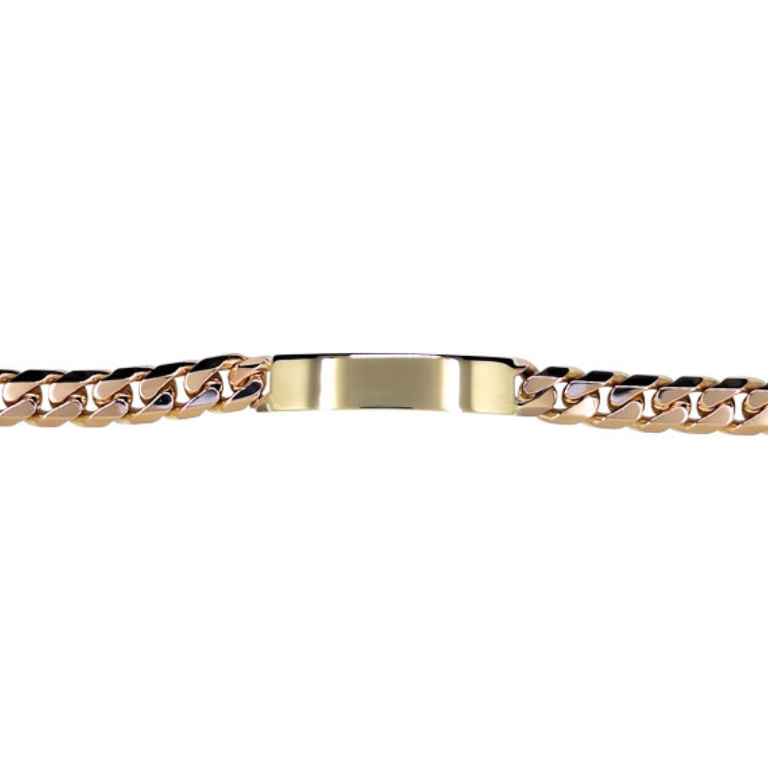 9ct Yellow Gold Gents Identity Bracelet 8.5"