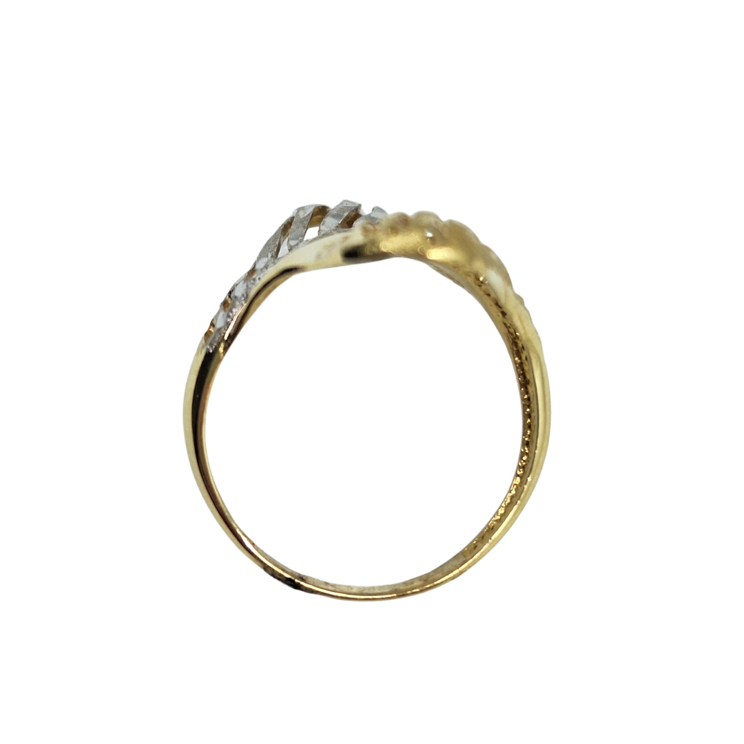 14ct Yellow & White Gold Crossover Ring